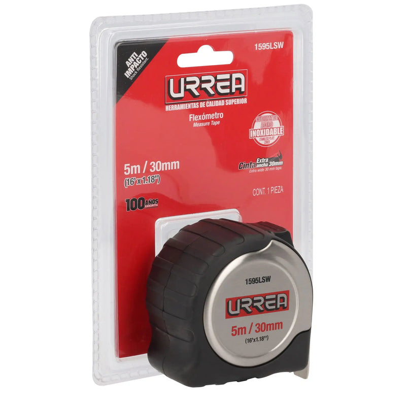 Flexómetro URREA 1595LSW 5 m x 30 mm Doble Vista