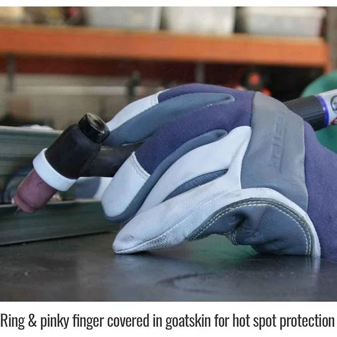 Guante Para Soldadura TIG de Algodón FR y Piel de Cabra Premium - Black Stallion T50