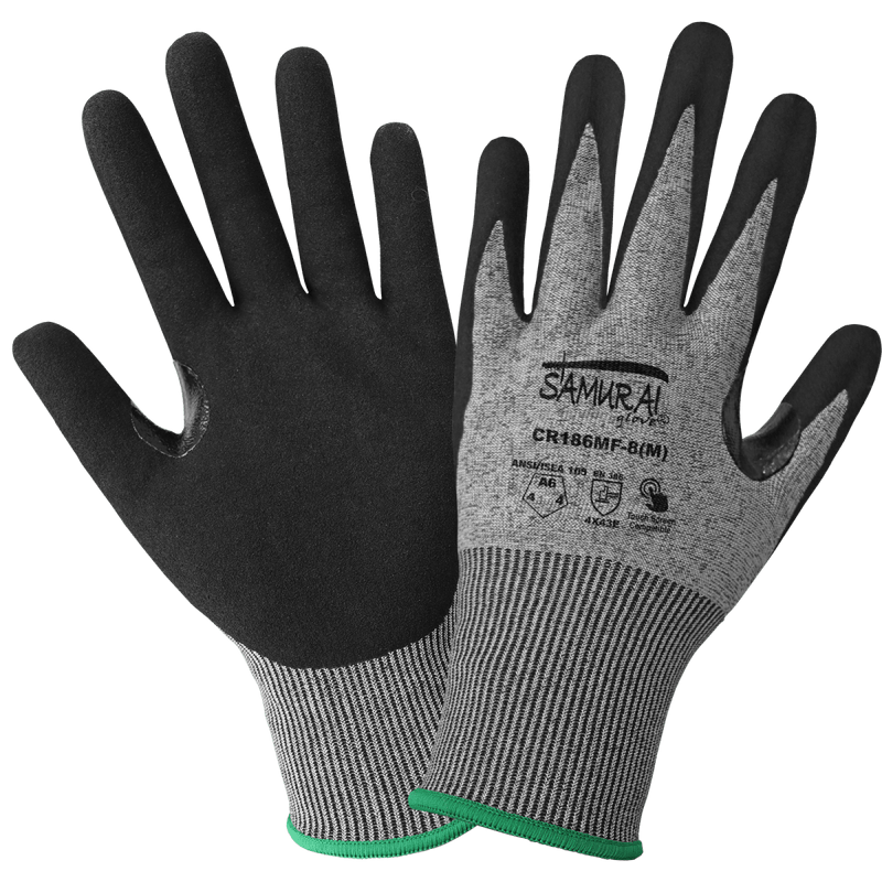Guantes Resistentes al Corte A6 Nitrilo Táctil — Global Glove Samurai CR186MF