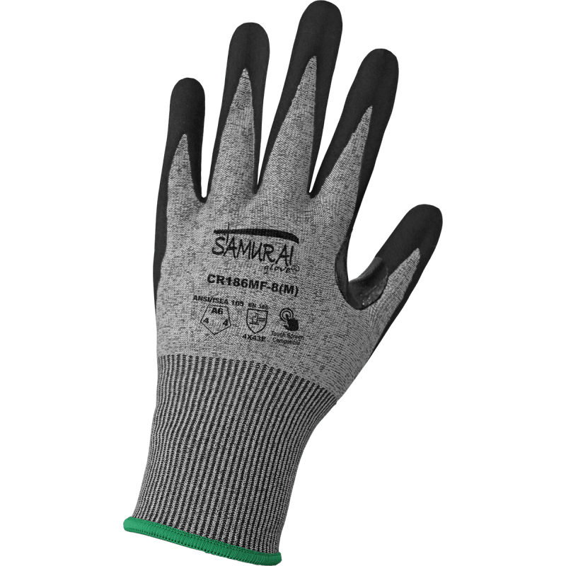 Guantes Resistentes al Corte A6 Nitrilo Táctil — Global Glove Samurai CR186MF