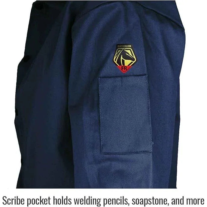 Chaqueta Para Soldador Azul Marino TruGuard - Black Stallion FN9-30C