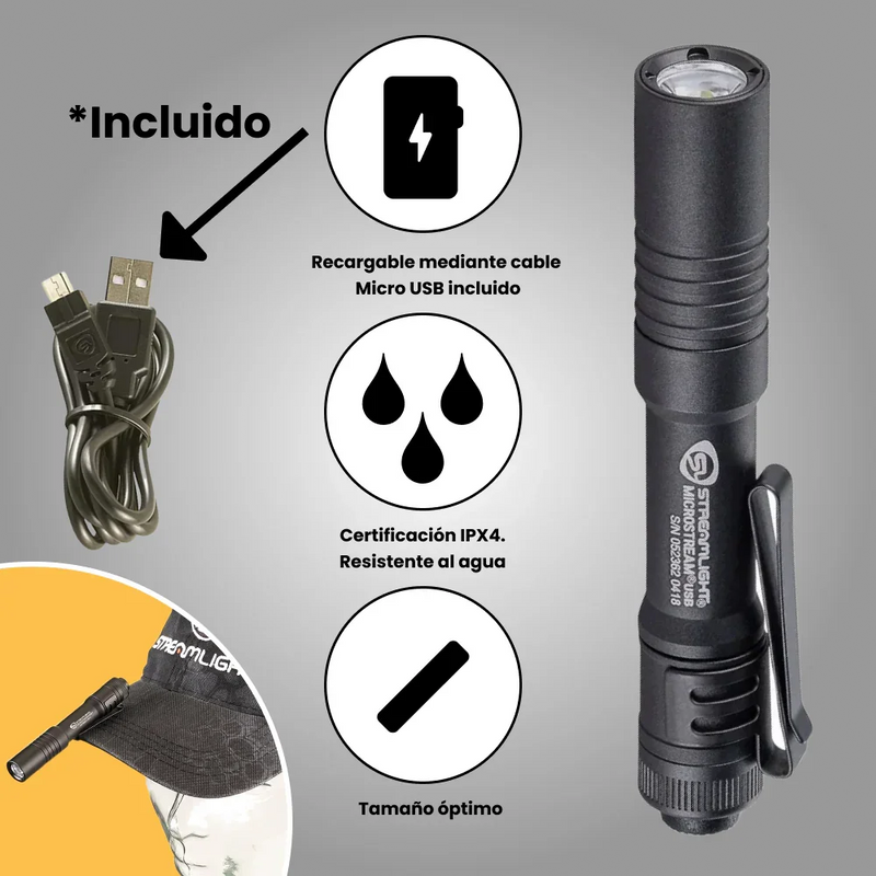 Lámpara de Mano / Bolsillo Streamlight Microstream USB Recargable