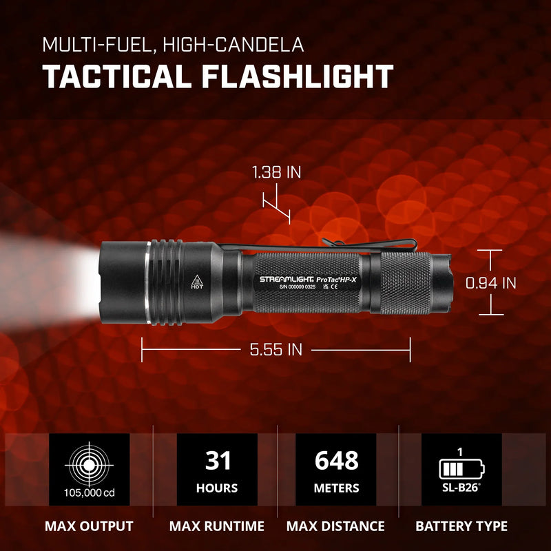 Linterna Streamlight ProTac HP-X USB 105,000 candela - 800 Lúmenes