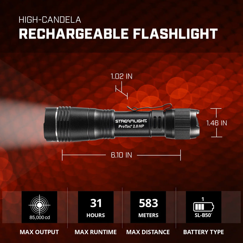 Linterna Streamlight ProTac 2.0 HP Recargable - 2000 Lúmenes