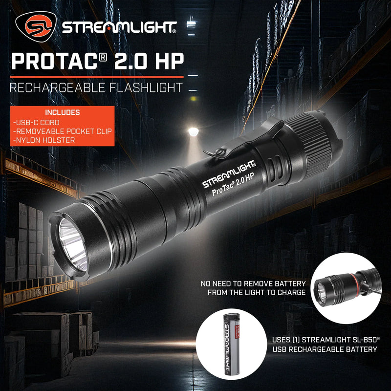Linterna Streamlight ProTac 2.0 HP Recargable - 2000 Lúmenes