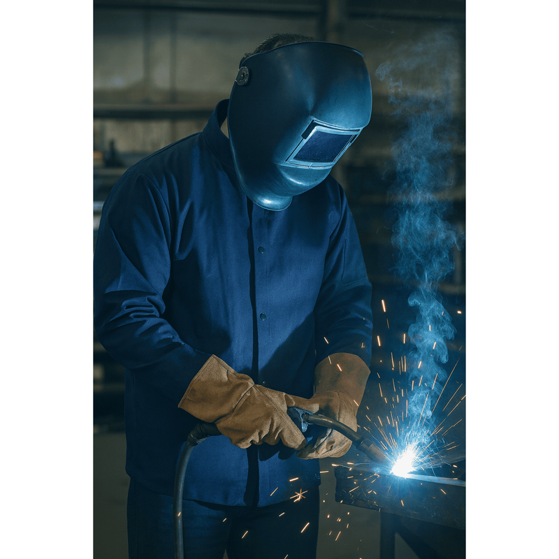 Chaqueta Para Soldador Azul Marino TruGuard - Black Stallion FN9-30C