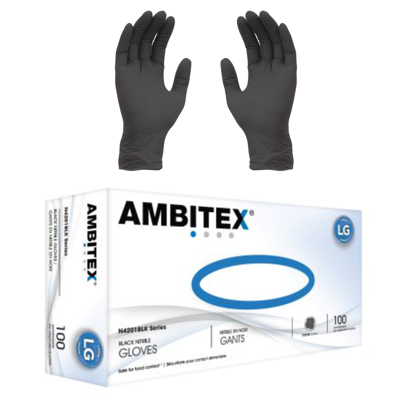 Guantes de Nitrilo Negro Ambitex N4201BLK 4Mil