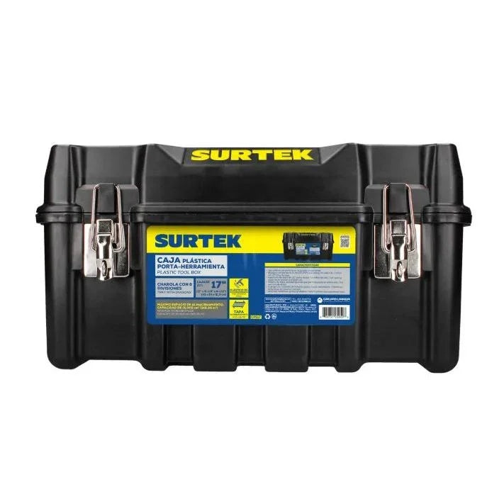 Caja Portaherramientas 17"x9"x8" con Broches Metálicos - SURTEK CPS17