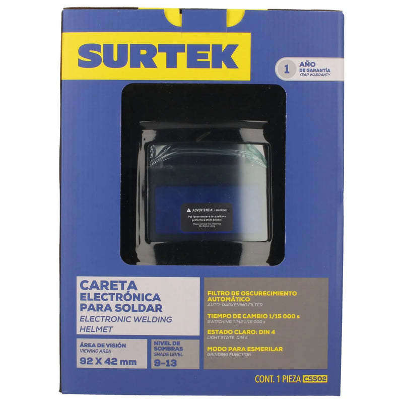 Careta Para Soldar Oscurecimiento Automático - Surtek CSS02