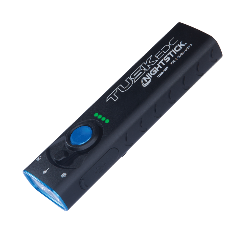 Linterna EDC Recargable USB-C 700 Lúmenes Láser Verde y Luz UV — Nightstick USB-557 TUSK