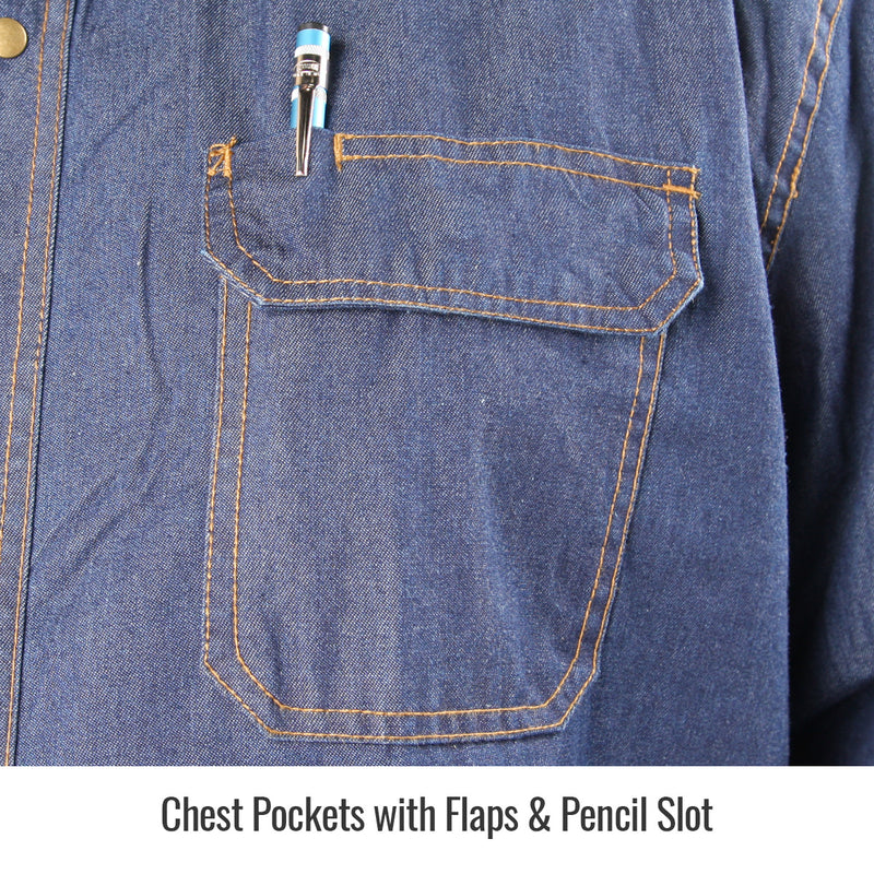 Camisa FR BLACK STALLION FS8-DNM Mezclilla 8 Oz