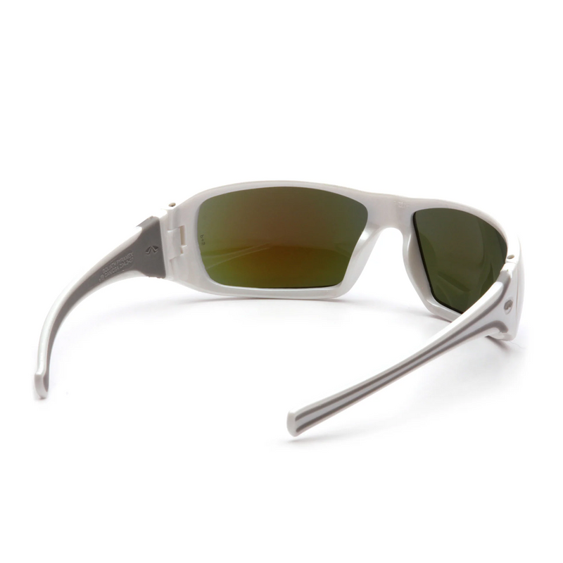 Lentes de Seguridad GOLIATH Azul Hielo Espejo Marco Blanco - Pyramex SW5665D - DIBAMEX