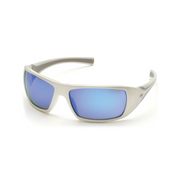 Lentes de Seguridad GOLIATH Azul Hielo Espejo Marco Blanco - Pyramex SW5665D - DIBAMEX