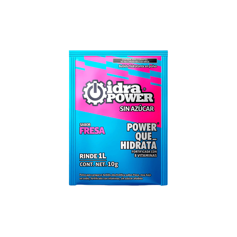 Bebida Hidratante Idrapower Sin Azúcar, 10gr - Rinde 1 Litro - Sabor a Seleccionar