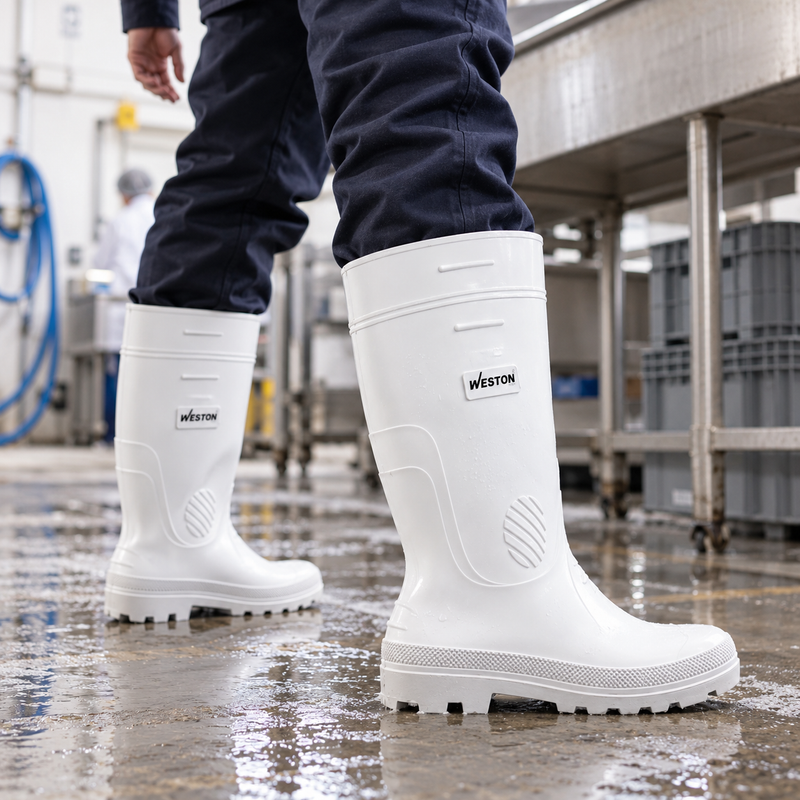 Bota Sanitaria de PVC Blanca 35 cm Antiderrapante NMX-051 — Weston ST-6-600