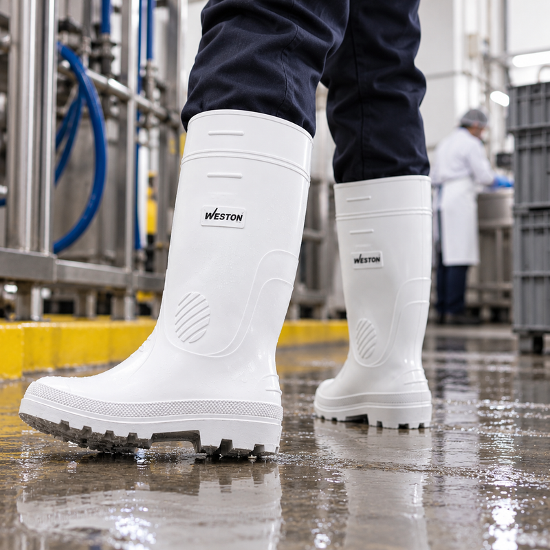 Bota Sanitaria de PVC Blanca 35 cm Antiderrapante NMX-051 — Weston ST-6-600
