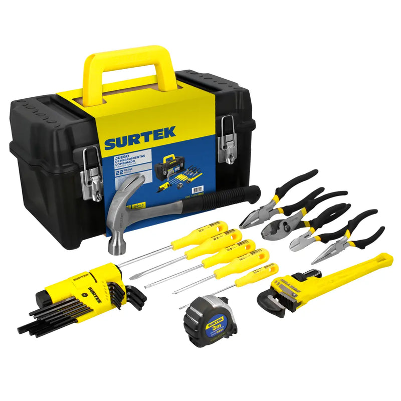 Juego Combinado De Herramientas 22 Piezas Con Caja Plástica - Surtek JH22