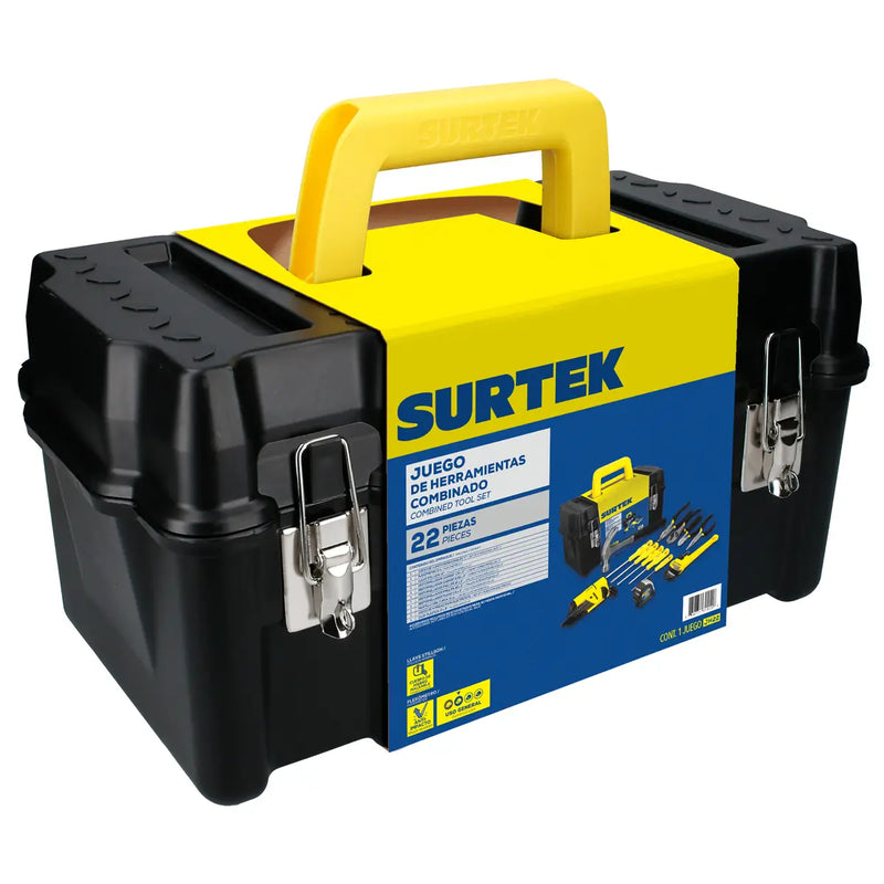 Juego Combinado De Herramientas 22 Piezas Con Caja Plástica - Surtek JH22