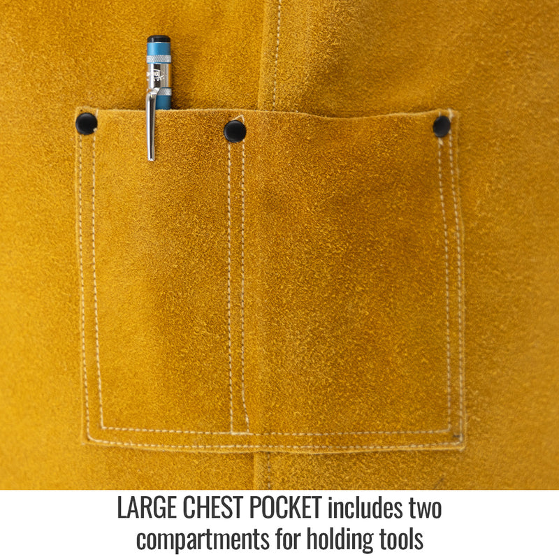 Mandil / Delantal Carnaza Piel de Res 42" de Largo - Black Stallion JL1542-TN