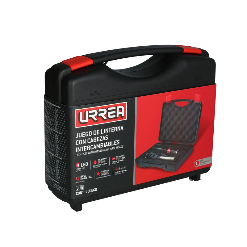 Juego De Linternas con Cabezas Intercambiables Recargable 3 En 1 - Urrea JLI6