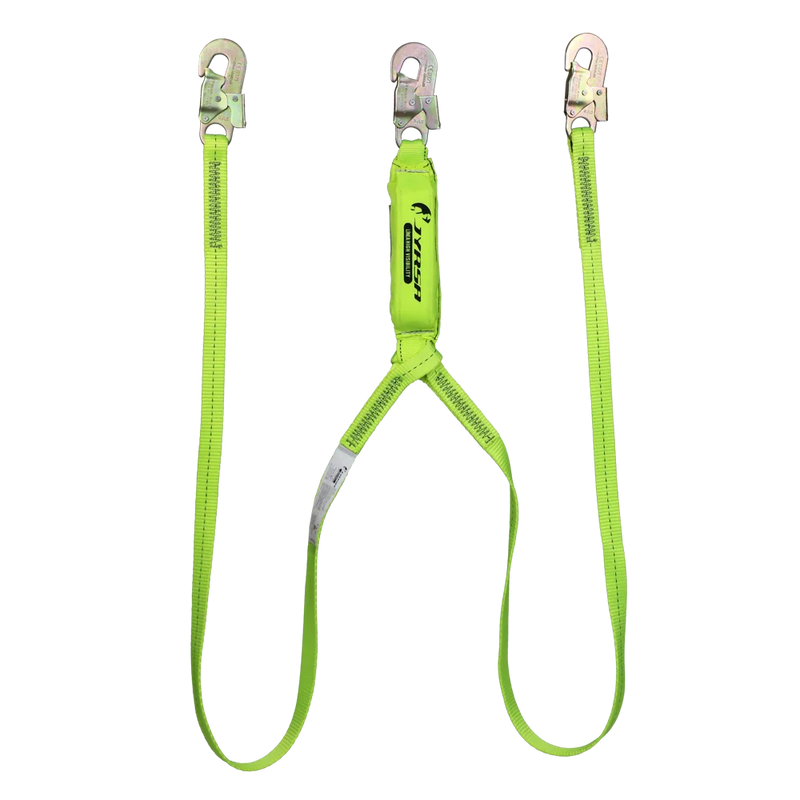 Linea de Vida Con Amortiguador con Doble Banda Linea Verde Alta Visibilidad JYRSA JYR-AM2C1-1M83C