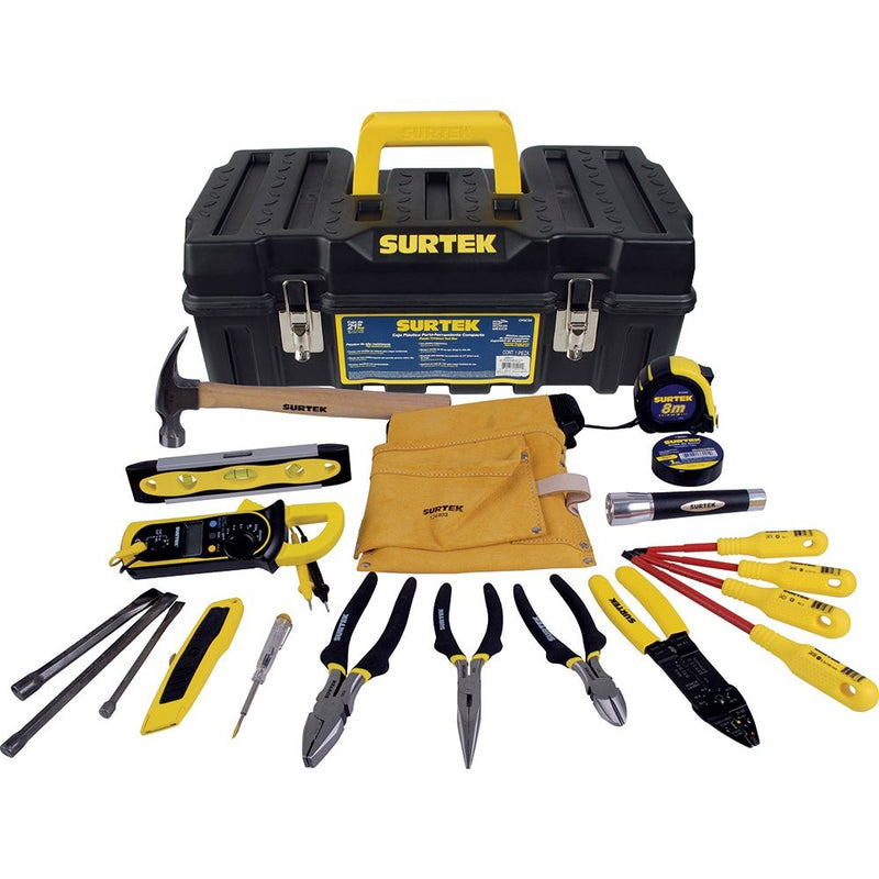 Juego Combinado de Herramientas para Eléctricista 21 Piezas Con Caja Plástica - Surtek 125411