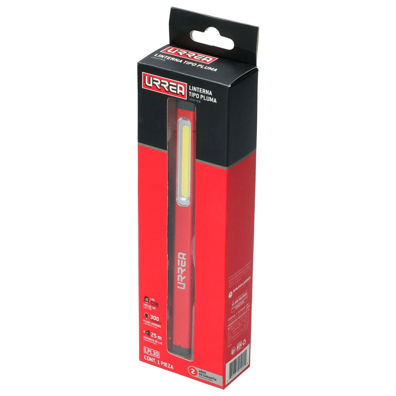 Linterna Tipo Pluma URREA LPL30 Recargable 300 Lúmenes