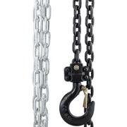 Garrucha manual Weston M-01080, cadena galvanizada y cadena negra con gancho de carga con seguro - DIBAMEX