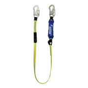 Amortiguador de impacto JYRSA SS-AMC1-1M83CM con banda amarilla, funda azul y dos ganchos metálicos - DIBAMEX