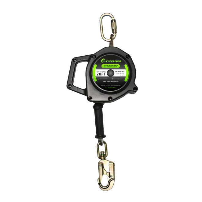 Línea de vida retráctil 20ft (6m) Cable de Acero Clase 1 - Jyrsa SS-SRLIC20FT