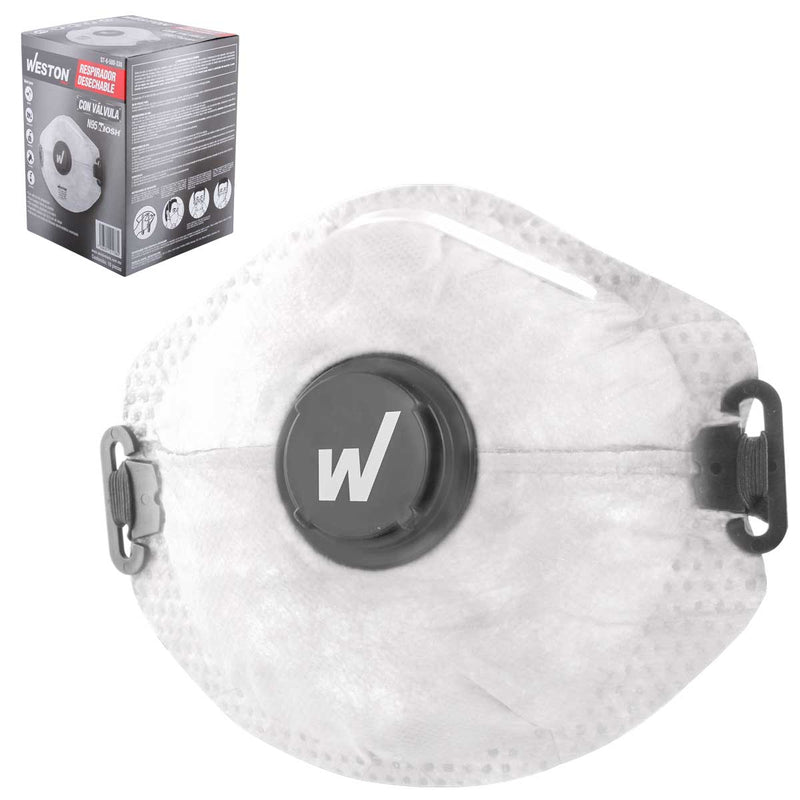 Respirador Desechable N95 con Válvula de Exhalación NIOSH — Weston ST-6-500-330