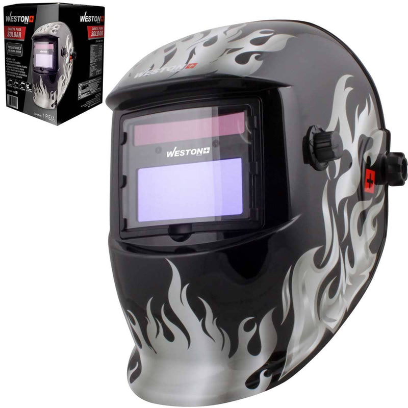Careta para Soldar Fotosensible Doble Sensor Sombra DIN 9-13 — Weston Plus ST-6-500-450