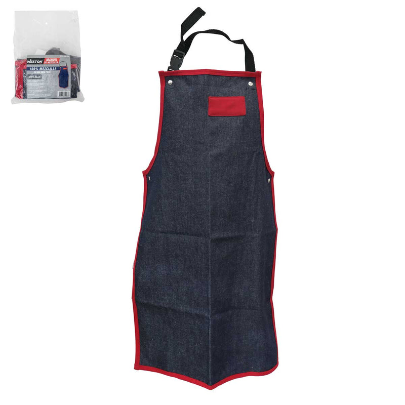 Mandil de Mezclilla Algodón 14 oz Unitalla 85x53 cm — Weston ST-6-500-524