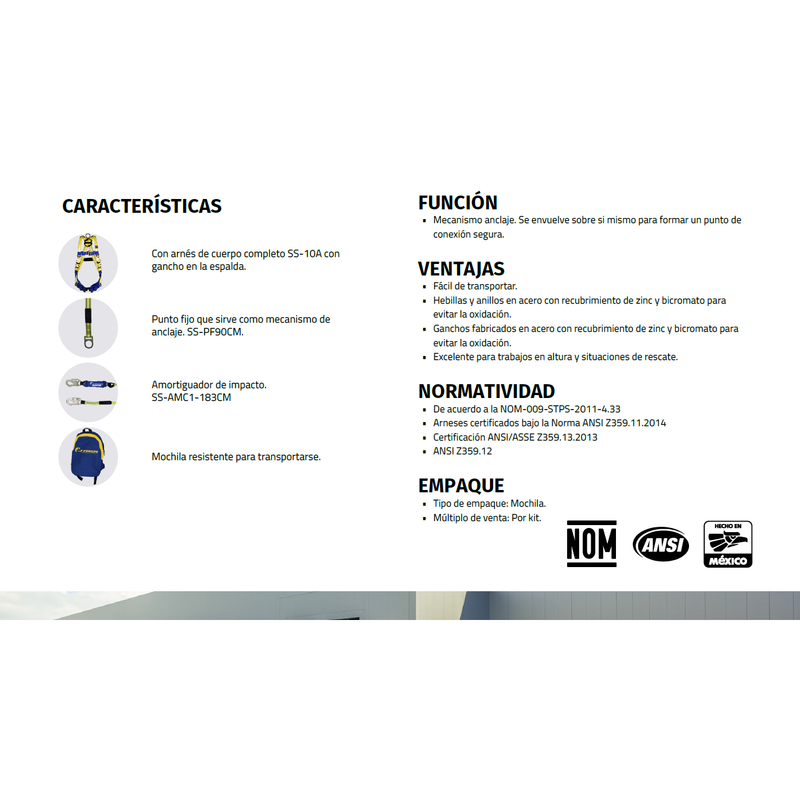 Kit De Altura Con Arnés Y Mochila - Jyrsa SS-MOCH03K