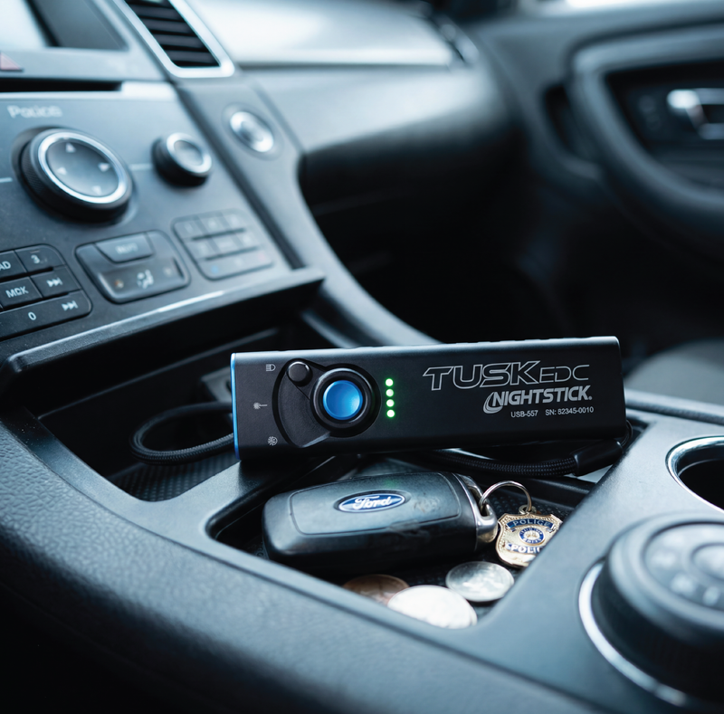 Linterna EDC Recargable USB-C 700 Lúmenes Láser Verde y Luz UV — Nightstick USB-557 TUSK