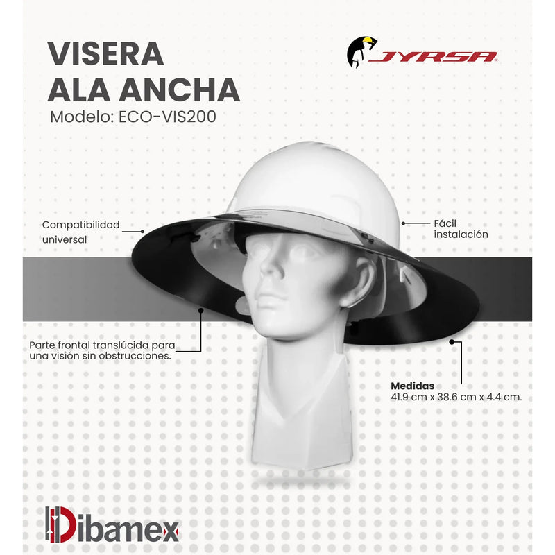 Visera para Casco de Seguridad  Ala Ancha - JYRSA ECO-VIS200