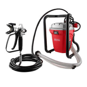 Máquina de pintura airless Weston W-70290 roja con pistola, manguera y tubo sobre fondo blanco - DIBAMEX