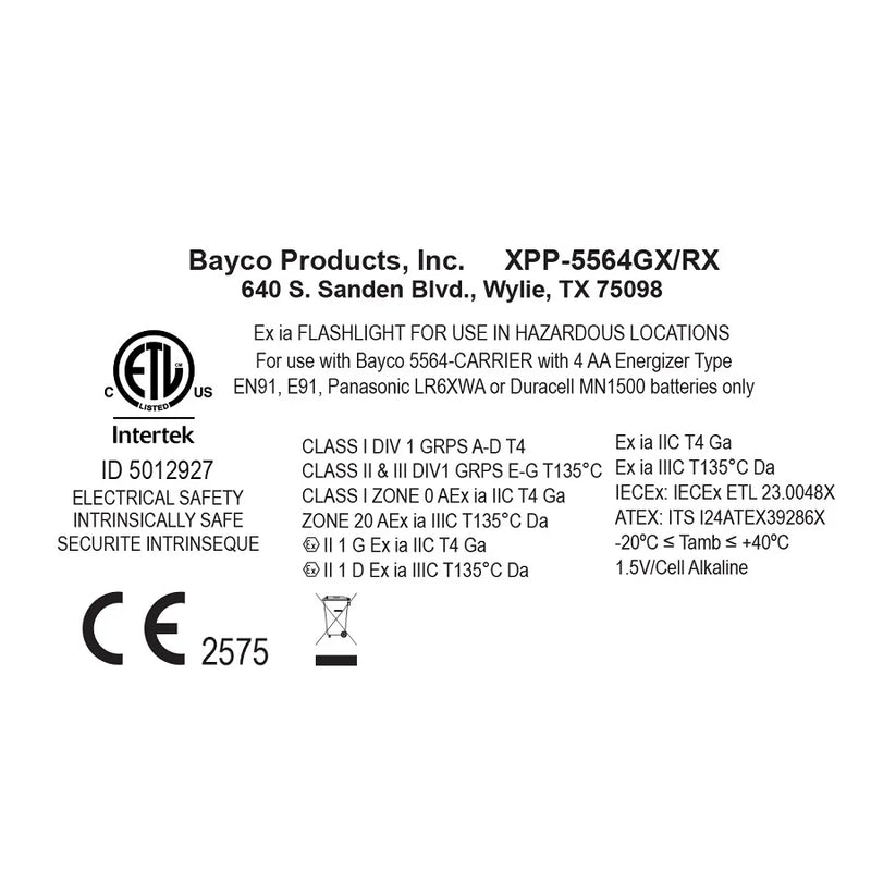 Linterna Angular Intrant Duo Turbo - Intrínsecamente Segura - Nightstick XPP-5564GX