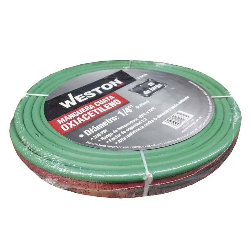 Manguera Cuata Oxiacetileno 1/4" 15 m 300 PSI — Weston Z-63155