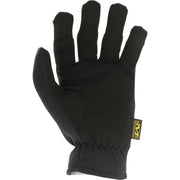 Guante Mechanix Wear FastFit MFF-05 negro, vista de palma con etiqueta de la marca, sobre fondo blanco - DIBAMEX