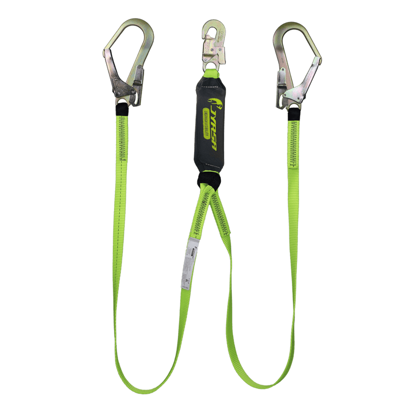 Amortiguador con Doble Banda Linea Verde Alta Visibilidad con Ganchos Grandes JYRSA JYR-AM2C1G-1M83CM - DIBAMEX