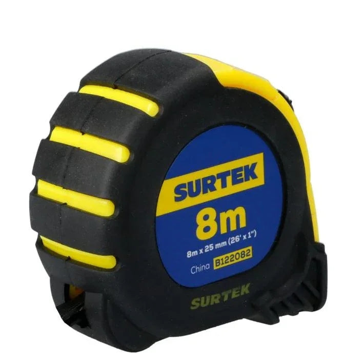 Flexómetro Anti-Impacto 8m x 25mm con Doble Gancho e Imán - SURTEK B122082