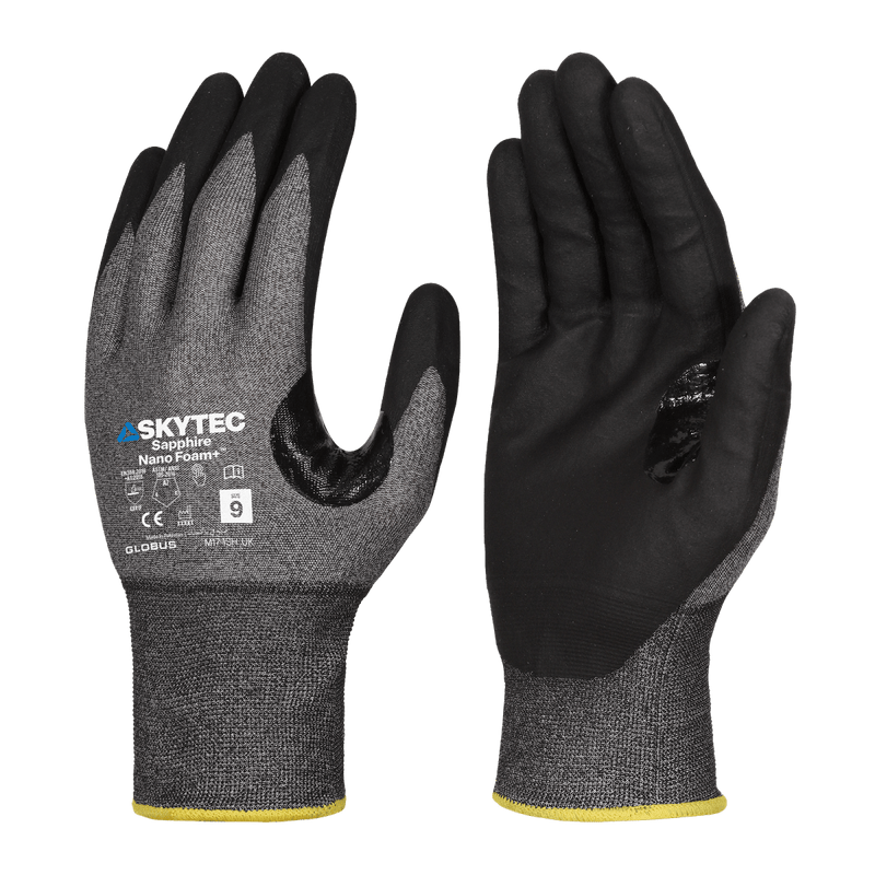 Guantes Resistentes al Corte ANSI A7 21G Nitrilo Foam — Skytec Sapphire Nano Foam+