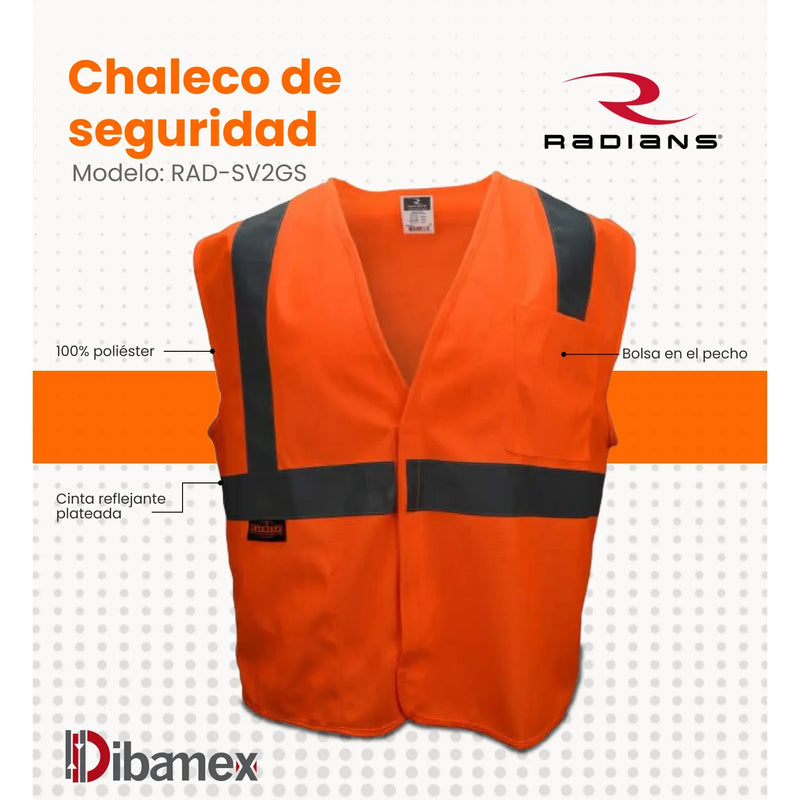 Chaleco de Seguridad Radians SV2 | Tipo R Clase 2 | ANSI/ISEA 107-2020