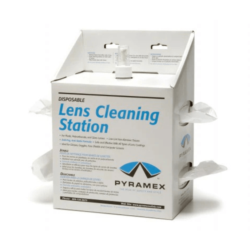 Estación de Limpieza de Lentes Pyramex LCS20 | Solución y 1,200 Toallitas - DIBAMEX