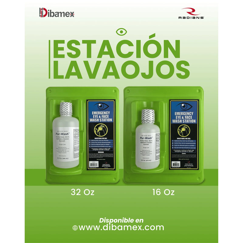 Estación de lavado de ojos Radians Sencilla 32oz - REW32S