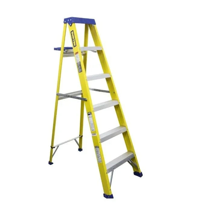 Escalera de Tijera Tipo II, Fibra de Vidrio Dieléctrica 1.86 metros - SURTEK ETFV25