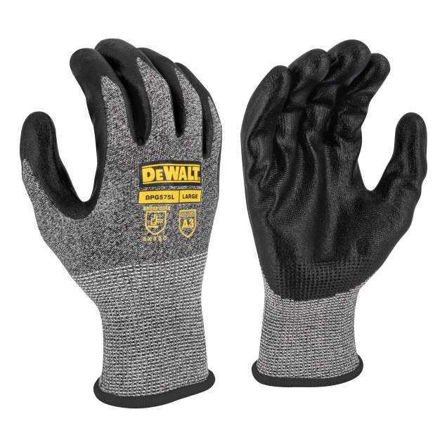 Guantes Resistentes al Corte A3 Concha de Poliéster 13G Nitrilo — Dewalt DPG575