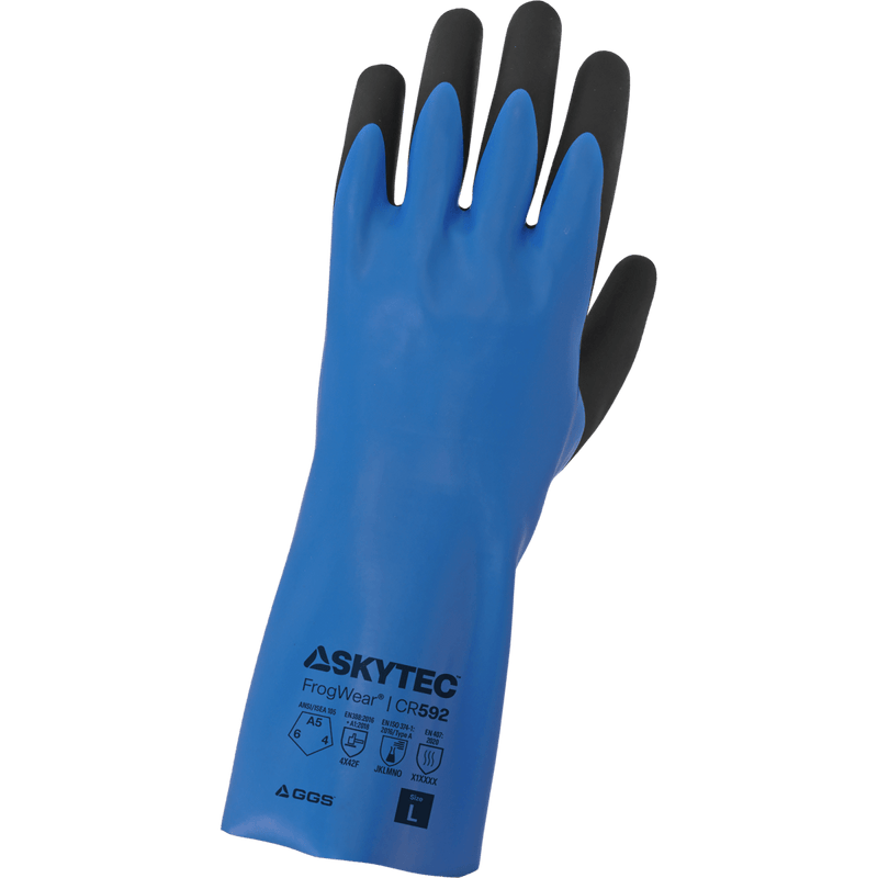Guantes de Nitrilo Doble Inmersión Corte A5 Puño Gauntlet 12 Pulgadas — Global Glove FrogWear CR592