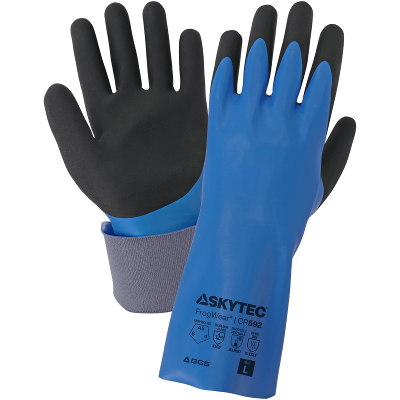 Guantes de Nitrilo Doble Inmersión Corte A5 Puño Gauntlet 12 Pulgadas — Global Glove FrogWear CR592